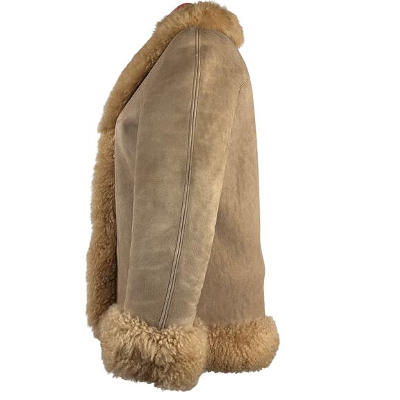 Vintage PEPCO Shearling Sheepskin Pennylane Fur Leather Coat S Made in Turkey - Picture 6 of 16